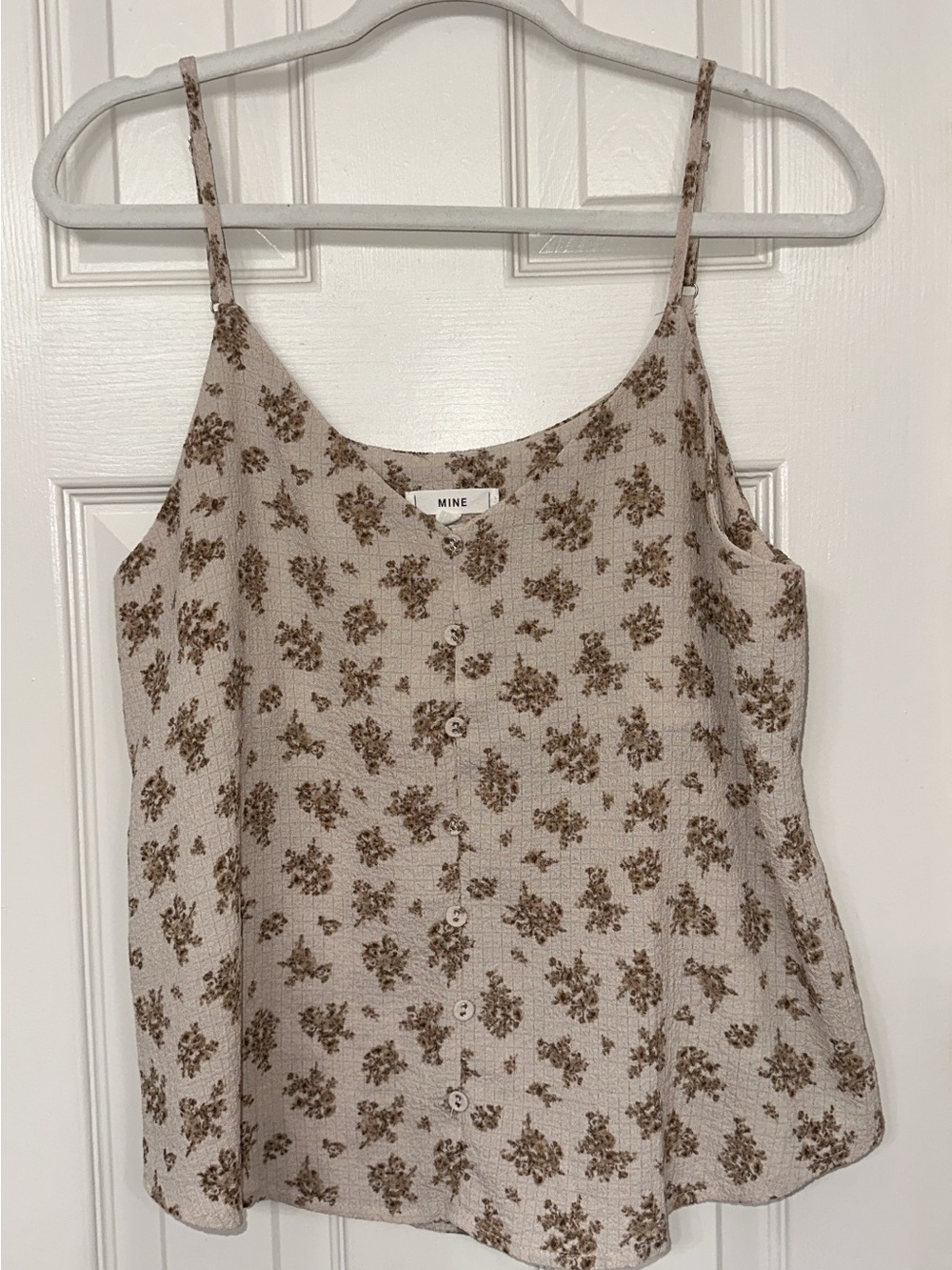 MINE Beige Floral Button-Front Camisole